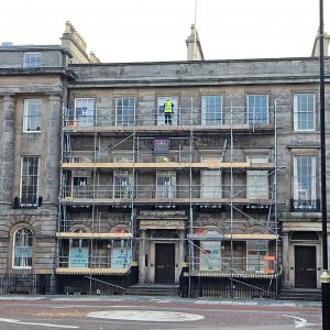 Scaffolding in front of of whole of 63, Hamilton Square